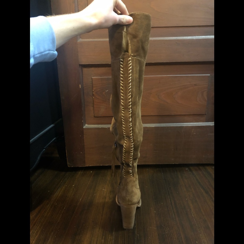 Dolce Vita suede over the knee brown heeled boots - Picture 6 of 12